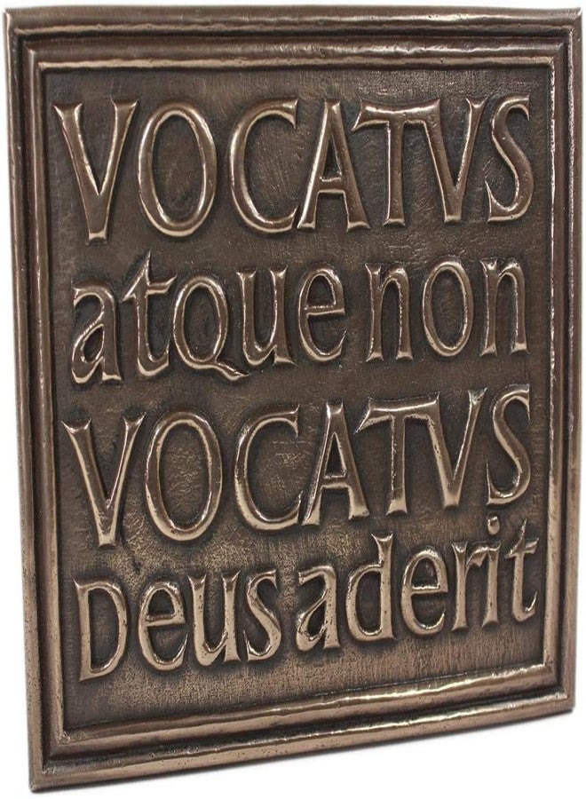 WILDGOOSE Wild Goose Studio Export Ltd. Celtic Vocatus Atque Non Vocatus Deusaderit Bronze Plaque Wall Art Home Decor - Image 1